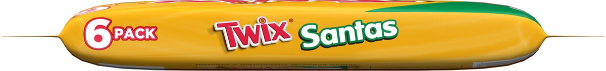 slide 7 of 7, TWIX Caramel Singles Size Cookie Bar Christmas Candy Santas, 1.06-Ounce Bars 6-Count Pack, 6.36 oz