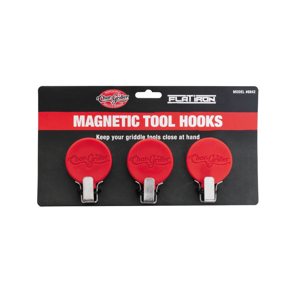 slide 5 of 5, Char-Griller Flat Iron Magentic Tool Hooks, 3 ct