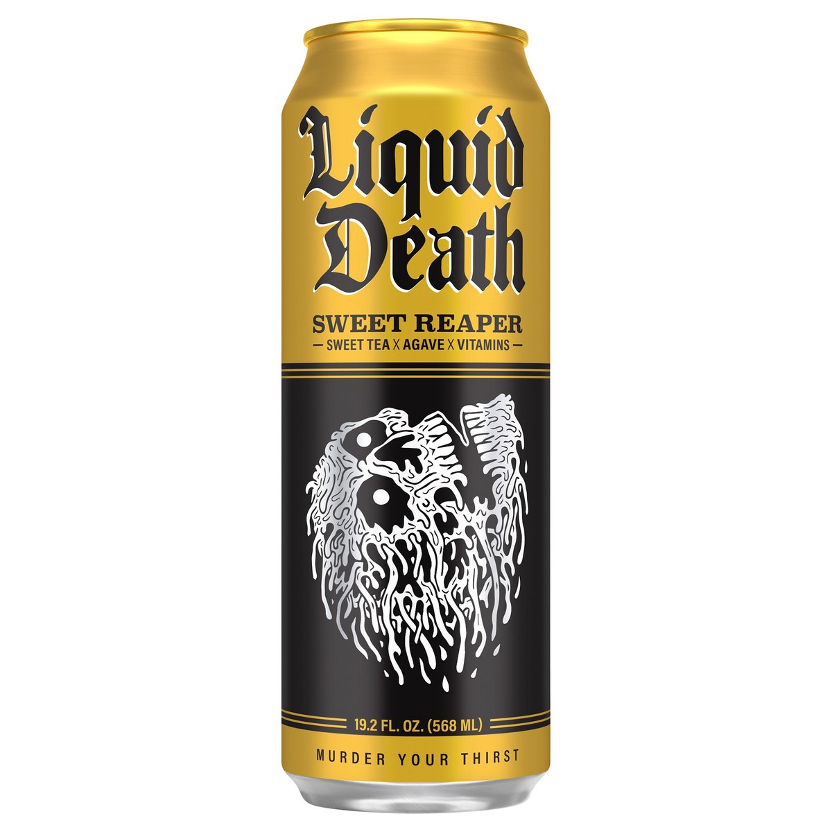 slide 1 of 8, Liquid Death, Sweet Reaper Iced Tea, Southern Style Sweet Tea, 19.2 fl oz