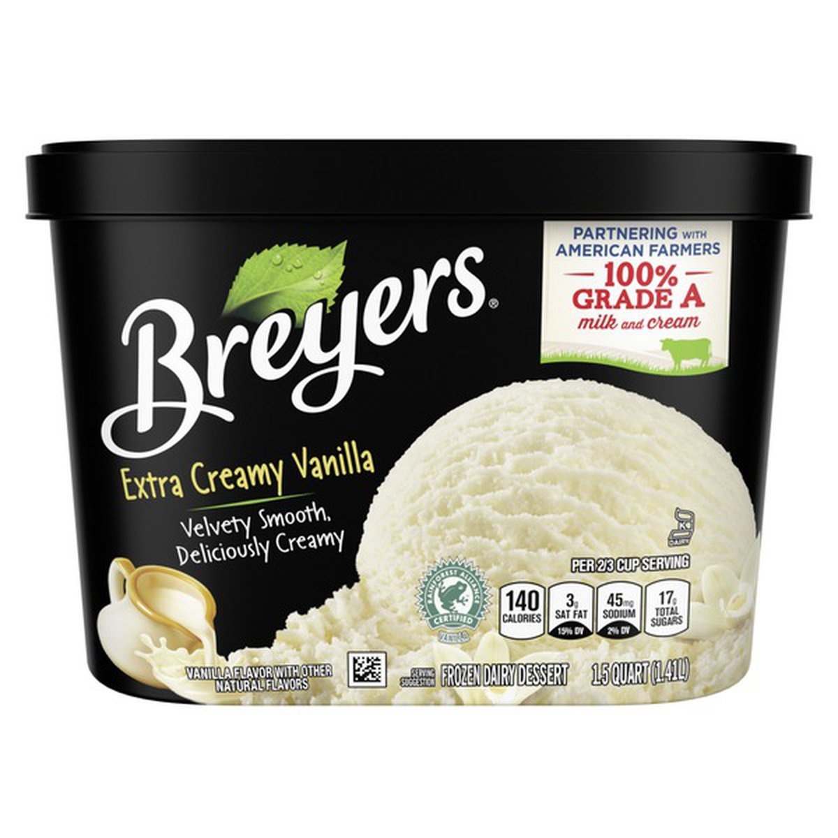 slide 1 of 1, Breyers Frozen Dairy Dessert Extra Creamy Vanilla, 48 oz