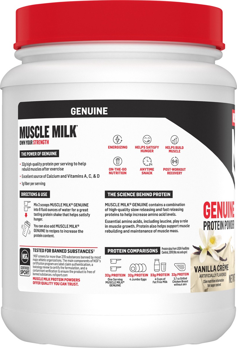 slide 5 of 5, Muscle Milk Genuine Vanilla Protein Powder, 30.90 oz