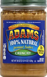 Adams Natural Crunchy Peanut Butter, 36 oz. Jar