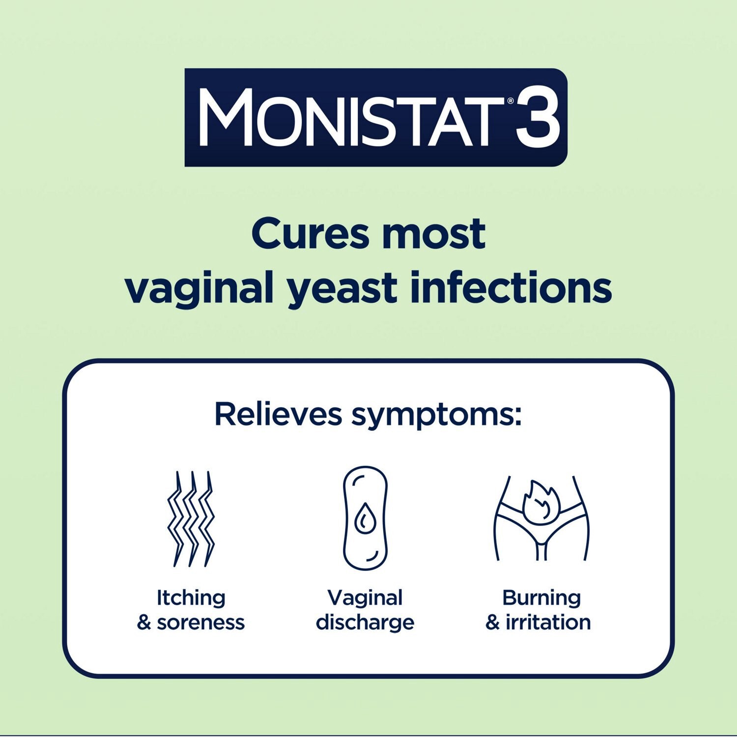 slide 5 of 7, Monistat 3 3-Day Treatment Prefilled Cream Applicator Vaginal Antifungal Combination Pack 1 ea, 1 ct