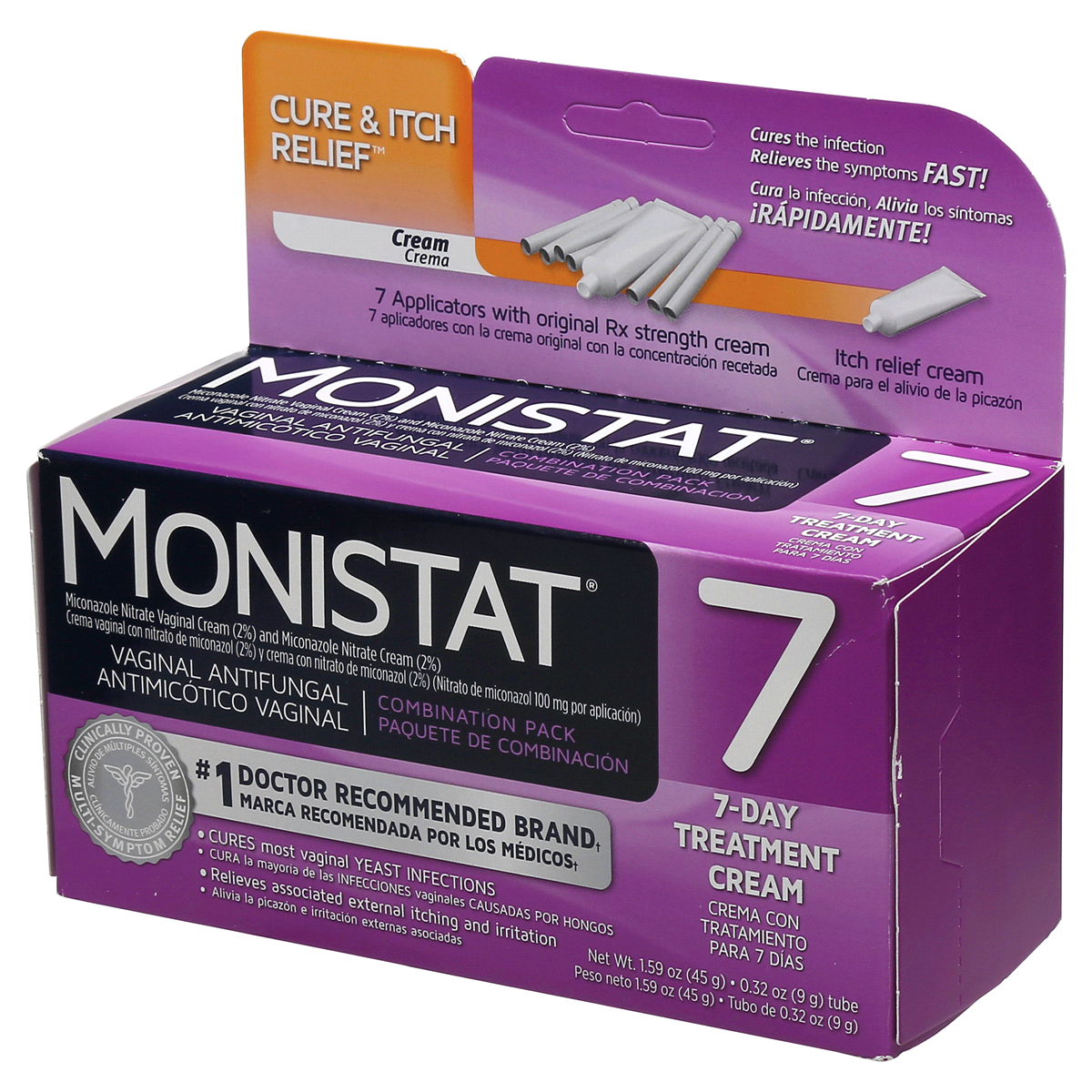 slide 3 of 5, Monistat 7Day Vaginal Antifungal Combination Pack, 1 ct