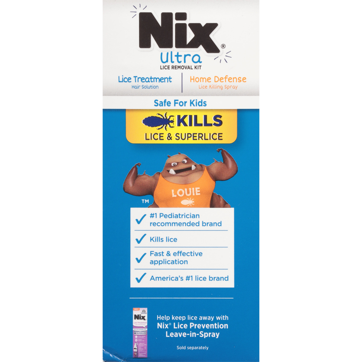 slide 2 of 5, Nix Ultra Lice Removal Kit, Lice Treatment Hair Solution, 3.4 fl oz & Lice Removal Comb, Home Defense Lice and Bedbug Killing Spray, 5 fl oz, 5 fl oz