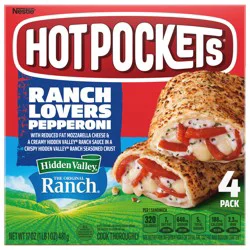 Hot Pockets Ranch Lovers Pepperoni, Hidden Valley Ranch, Pizza Snack, Frozen Snacks 4-Pack