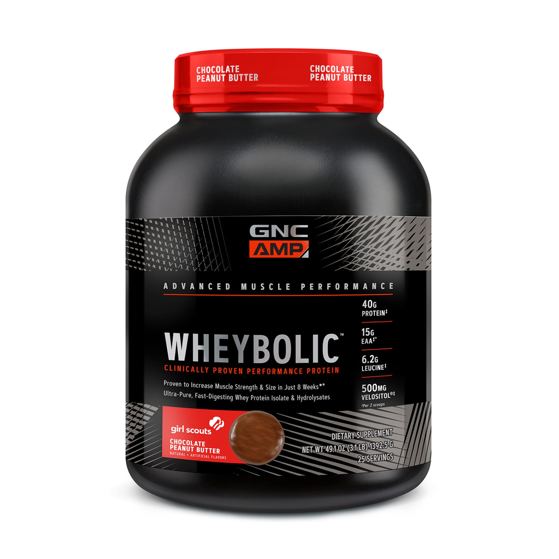 slide 1 of 1, GNC AMP Wheybolic - Girl Scout Chocolate Peanut Butter, 1 ct