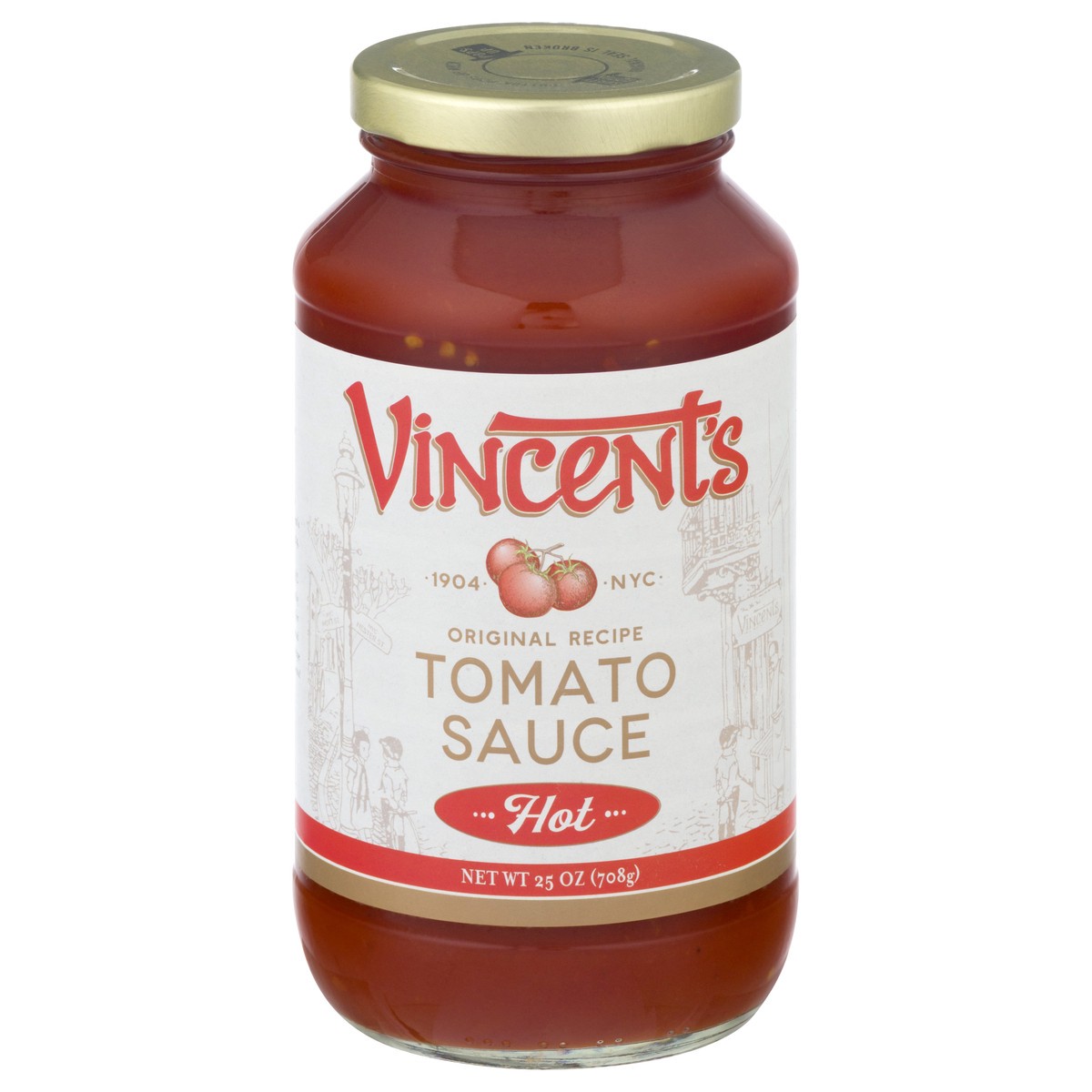 slide 13 of 13, Vincent's Hot Tomato Sauce 25 oz, 25 oz