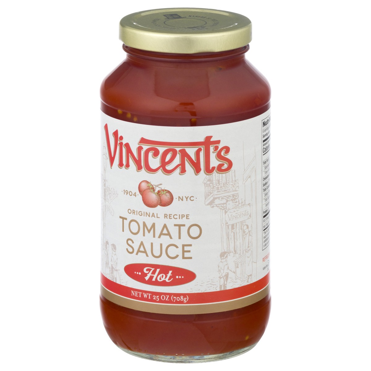 slide 12 of 13, Vincent's Hot Tomato Sauce 25 oz, 25 oz