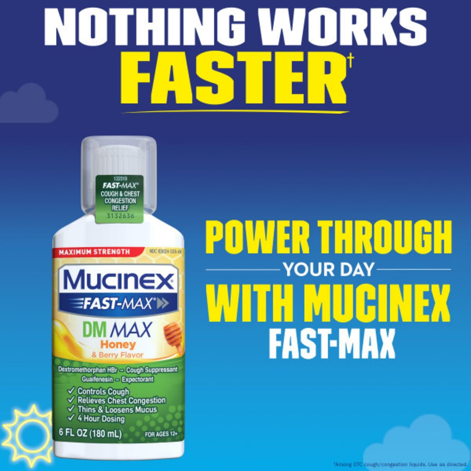 slide 5 of 5, Mucinex DM Fast Max Liquid Severe Congestion Cough Cold and Flu Medicine Day and Night Combo Pack - 2x6 oz, 6 oz