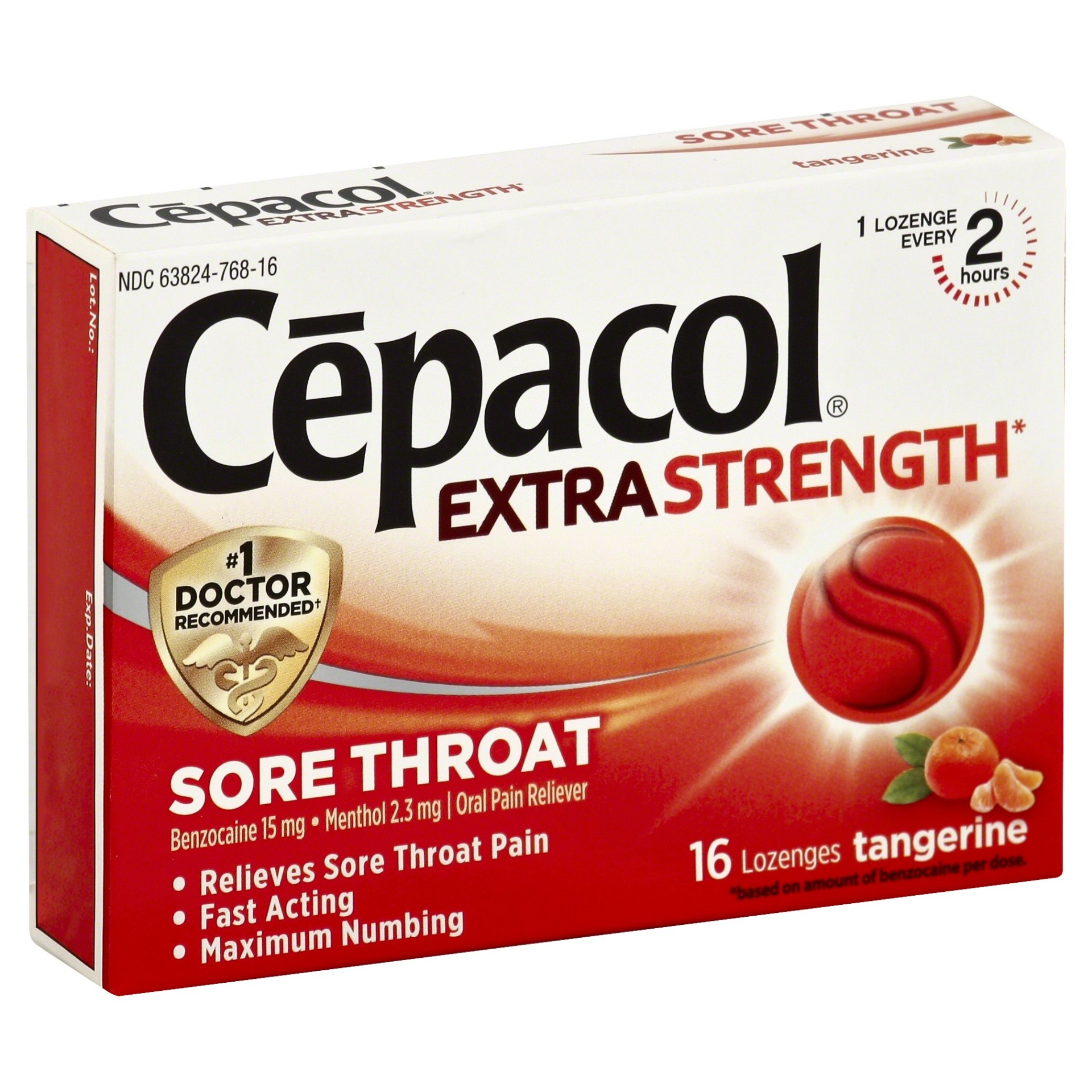 slide 1 of 1, Cepacol Extra Strength Sore Throat Lozenge - Tangerine, 16 ct