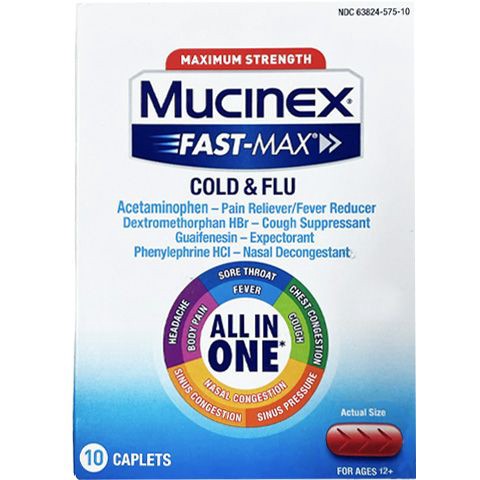 slide 1 of 1, Mucinex Fast-Max Cold & Flu, 1 ct