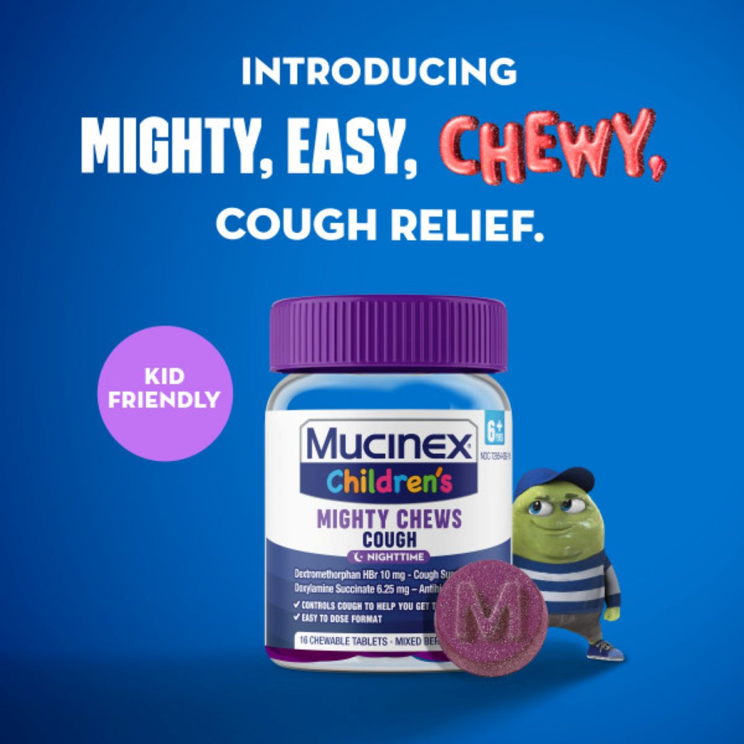 slide 4 of 6, Mucinex Children's Mighty Chews-Nighttime Cough 16ct, 16 ct