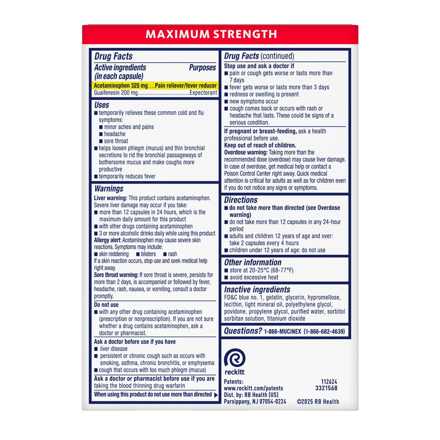 slide 9 of 10, Mucinex Rapid+Clear Maximum Strength Pain, Headache & Mucus Congestion 16 Liquid Gels, 16 ct