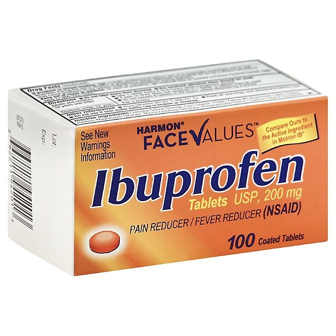 slide 1 of 1, Harmon Face Values Orange Ibuprofen 200 mg Tablets, 100 ct; 200 mg