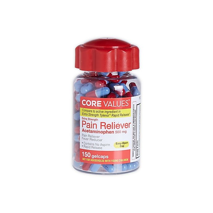 slide 1 of 2, Core Values Extra Strength Pain Relief Tablets, 150 ct