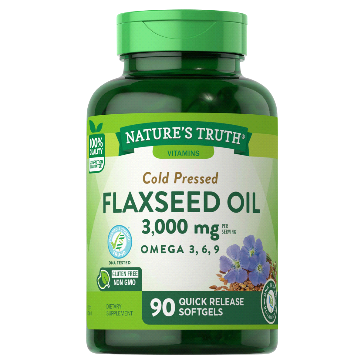 slide 1 of 5, Nature's Truth Flaxseed Oil, Cold Pressed, Quick Release Softgels, 90 ct