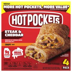 Hot Pockets Steak and Cheddar Crispy Crust, Air Fryer Snacks, Frozen Sandwiches 4PK