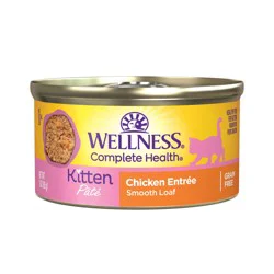 Wellness Complete Health Pate Kitten Wet Cat Food, Natural, Protein-Rich, Grain Free, 3 Ounce, (Chicken)