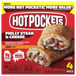 Hot Pockets Philly Steak and Cheese, Frozen Snacks, Air Fryer Snacks, 9g Protein, 4PK