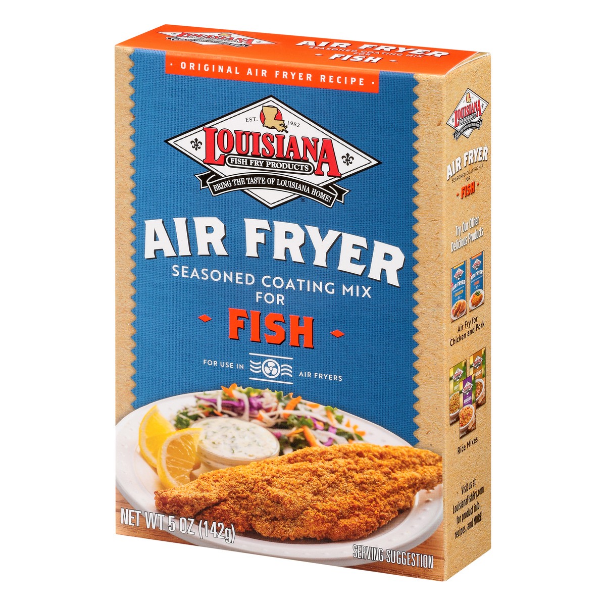 slide 7 of 9, Louisiana Fish Fry Products Air Fryer Crispy Fish Seasoned Coating Mix 5 oz, 5 oz