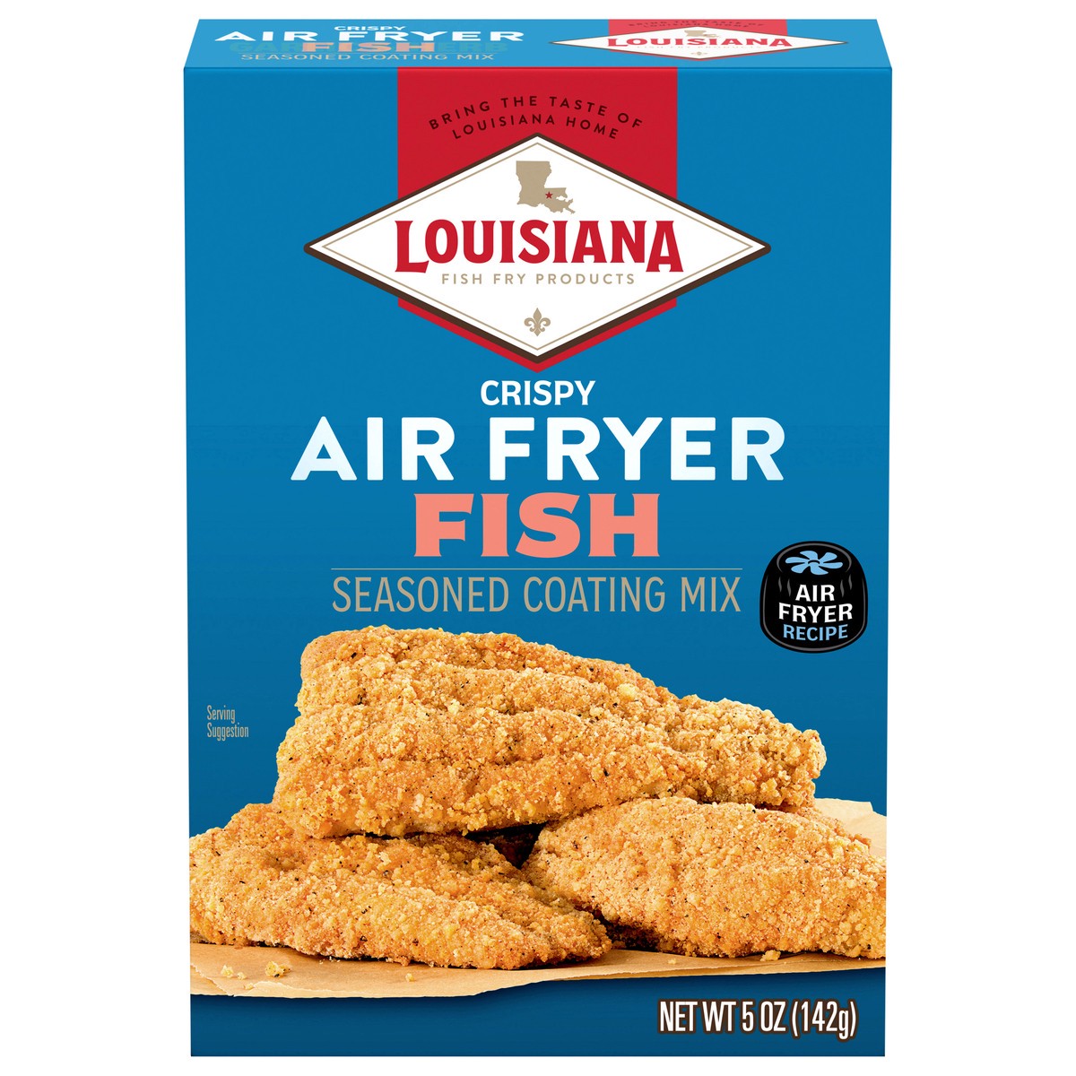 slide 1 of 9, Louisiana Fish Fry Products Air Fryer Crispy Fish Seasoned Coating Mix 5 oz, 5 oz