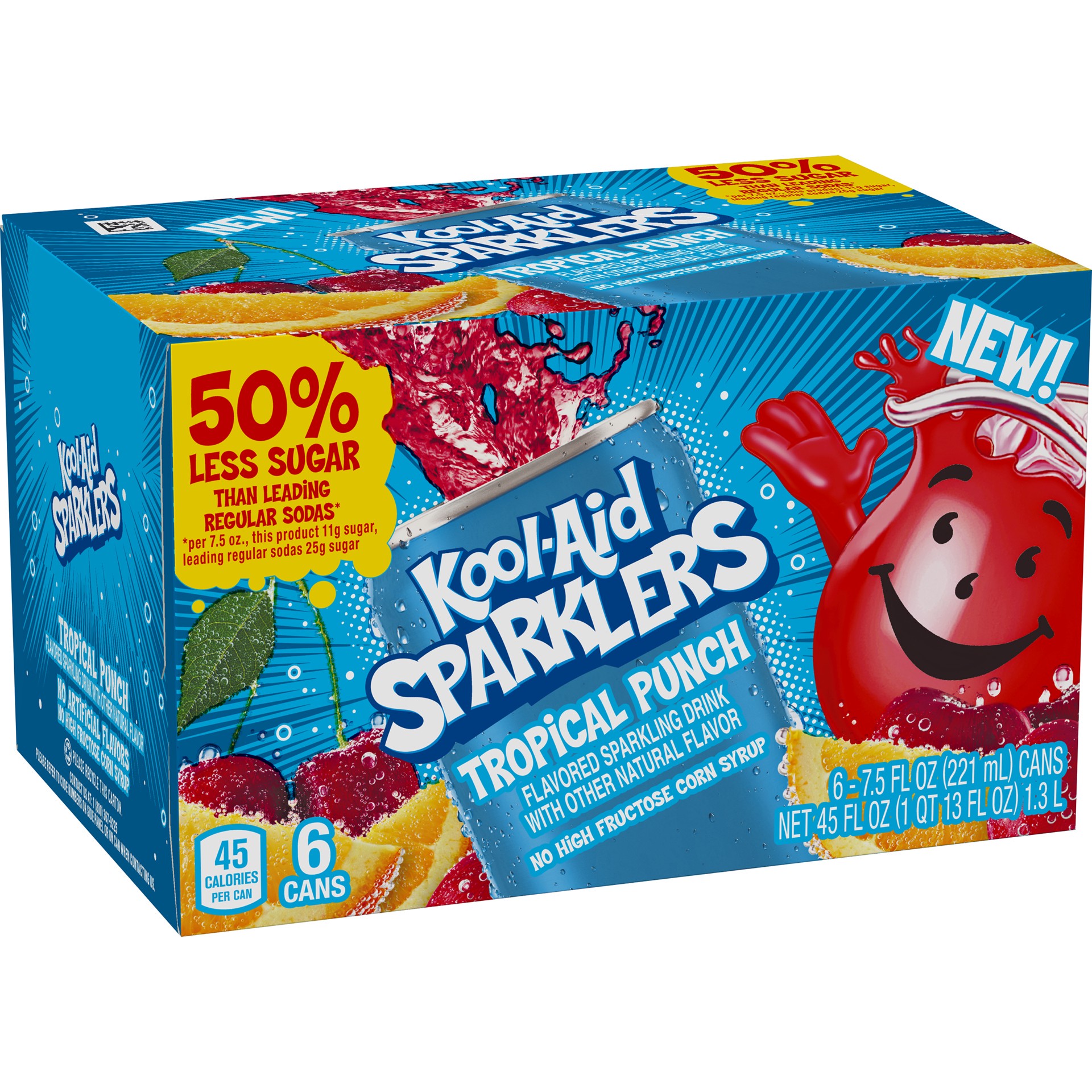 slide 7 of 9, Kool-Aid Sparklers Tropical Punch Flavored Sparkling Drink - 6 ct; 7.5 fl oz, 6 ct; 7.5 fl oz