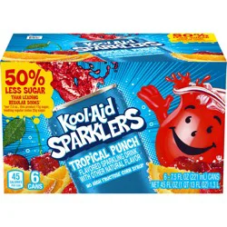 Kool-Aid Sparklers Tropical Punch Flavored Sparkling Drink - 6 ct; 7.5 fl oz