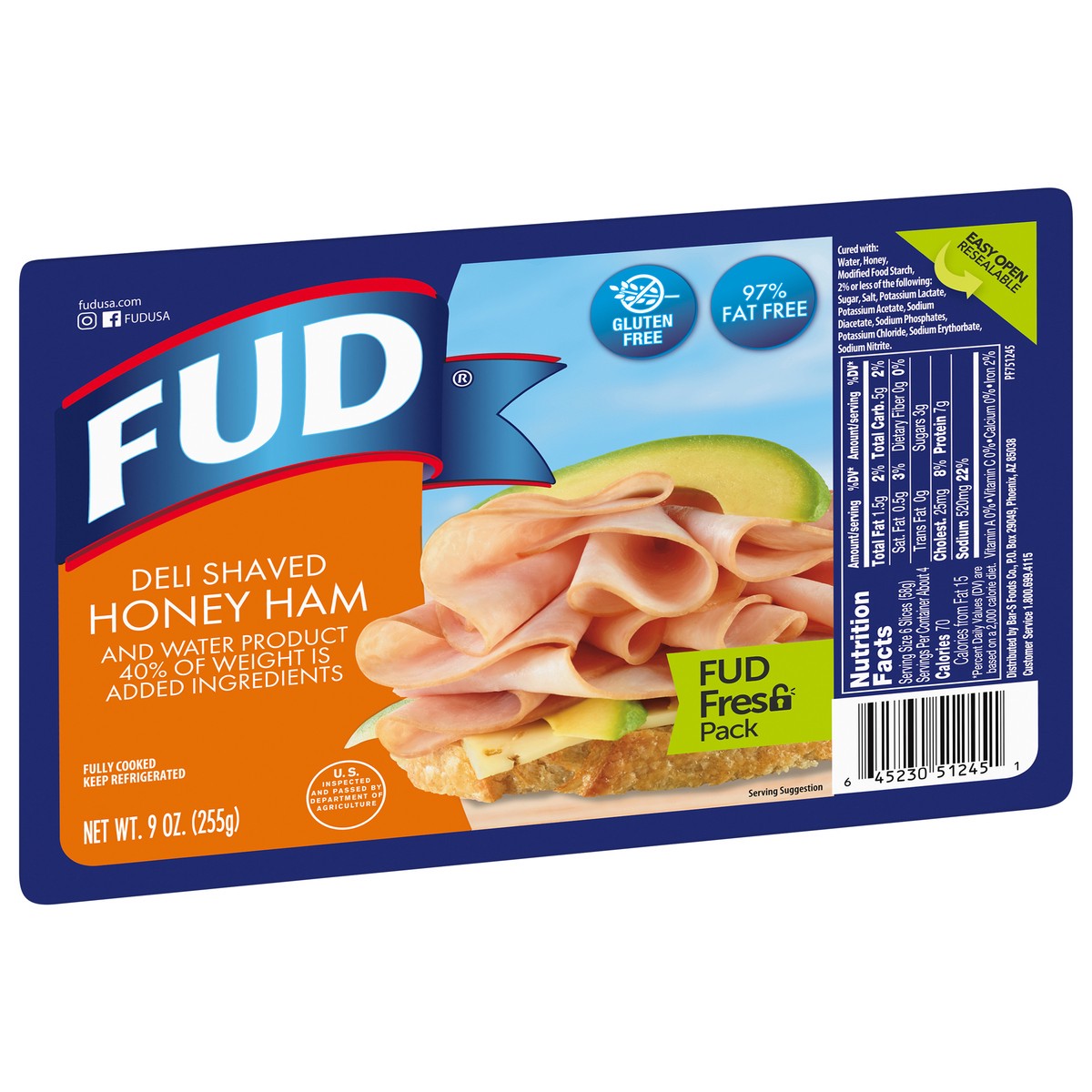 slide 14 of 14, FUD Deli Shaved Honey Ham 9 oz, 9 oz