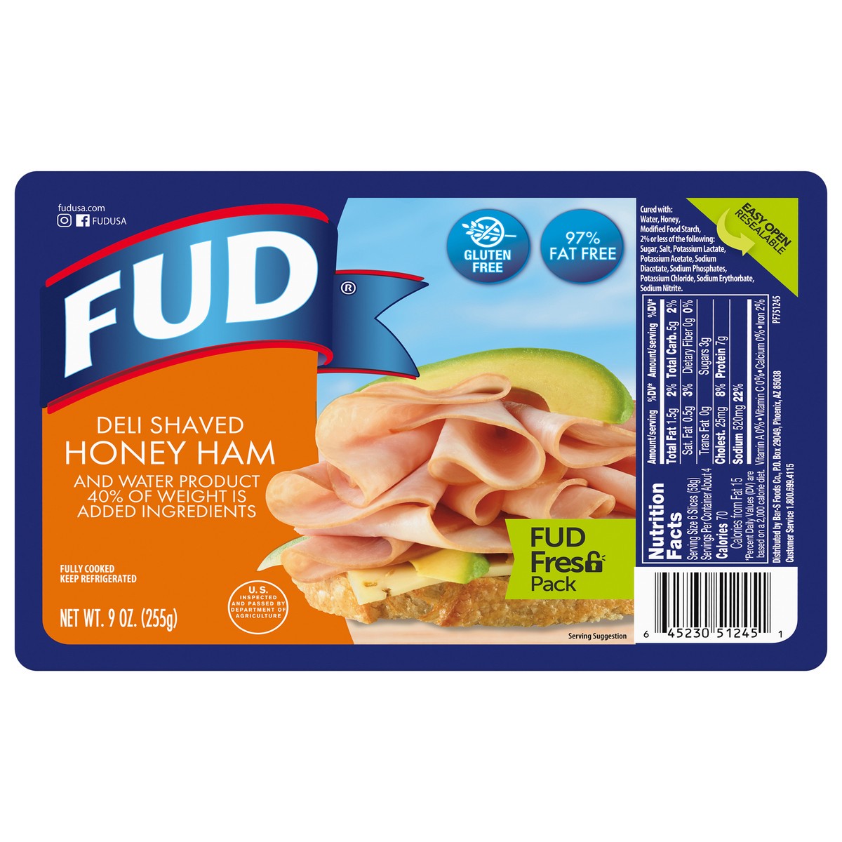 slide 13 of 14, FUD Deli Shaved Honey Ham 9 oz, 9 oz