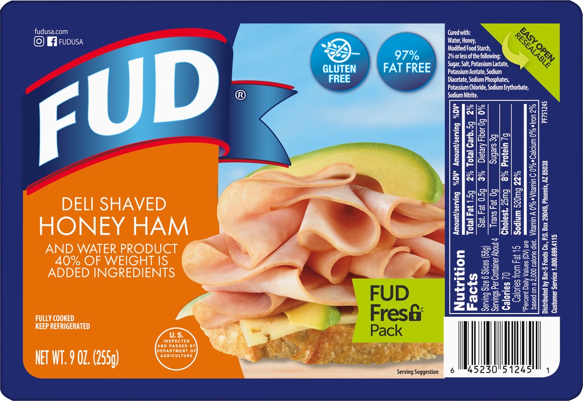 slide 4 of 14, FUD Deli Shaved Honey Ham 9 oz, 9 oz