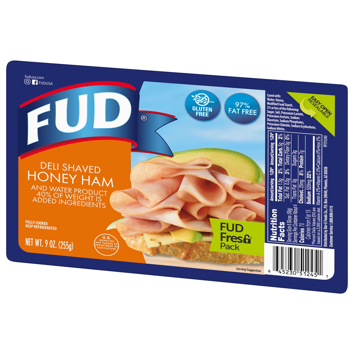 slide 10 of 14, FUD Deli Shaved Honey Ham 9 oz, 9 oz