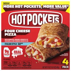 Hot Pockets Four Cheese Pizza, Pizza Pocket, Pizza Snack, Air Fryer Frozen Sandwiches 4PK
