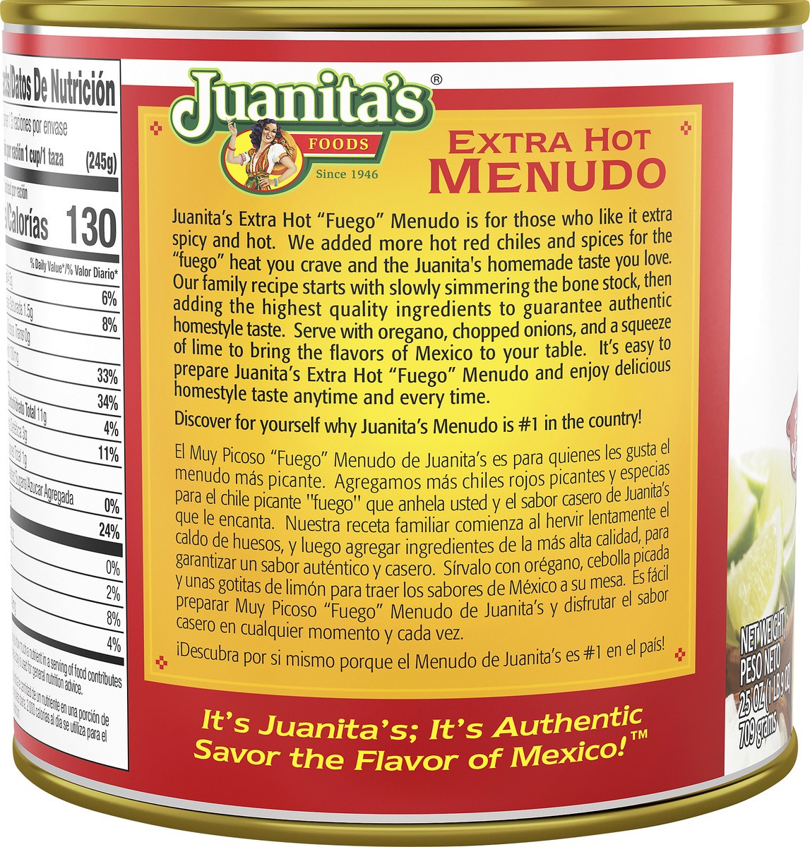 slide 3 of 4, Juanita's Extra Hot Menudo, 25 oz Can, 25 oz