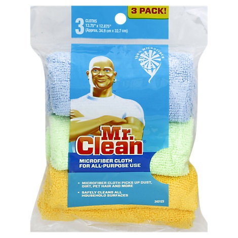 slide 1 of 1, Mr. Clean Cloth Microfiber, 3 ct