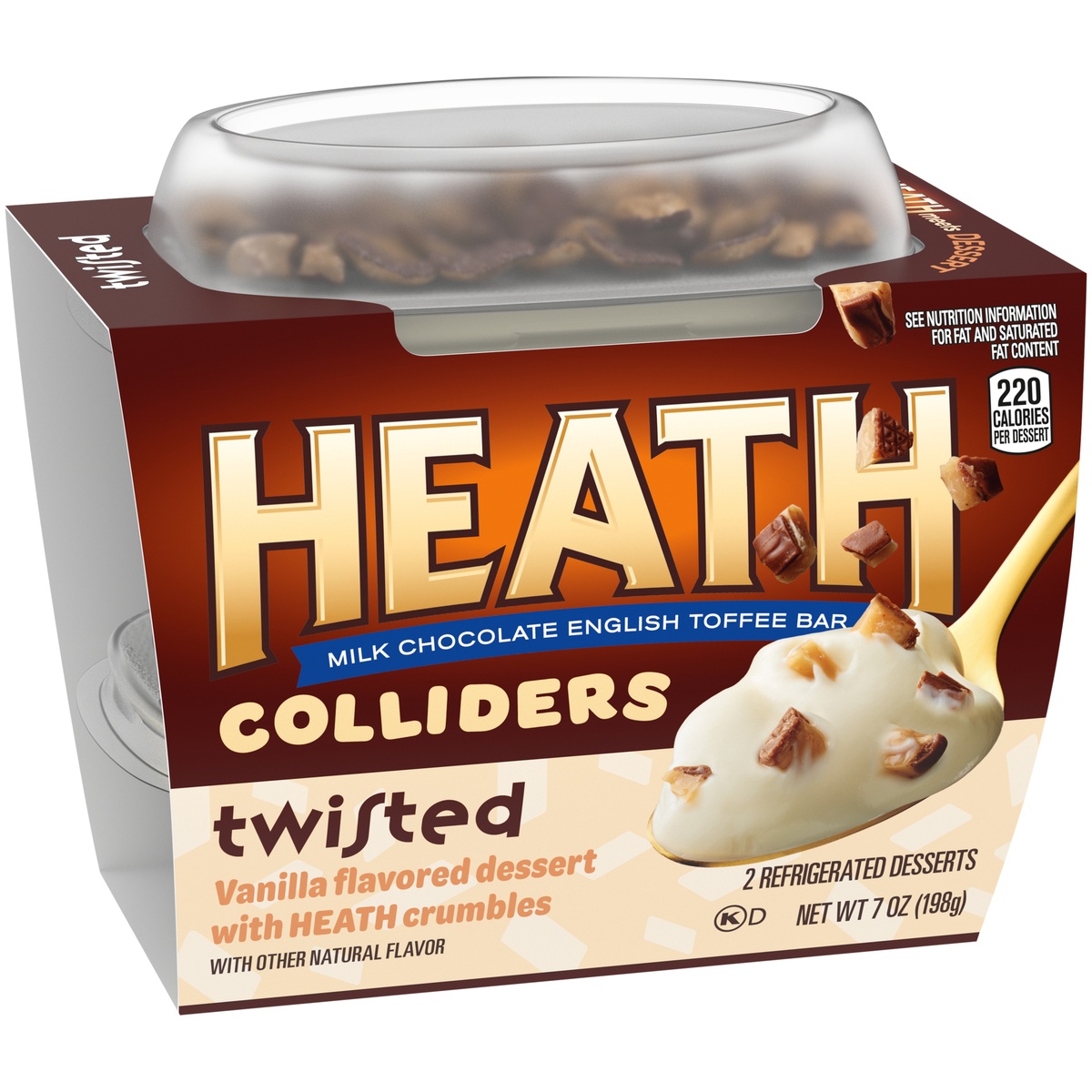 slide 2 of 9, Heath COLLIDERS Twisted HEATH Refrigerated Dessert, 2 ct Pack, 7 oz