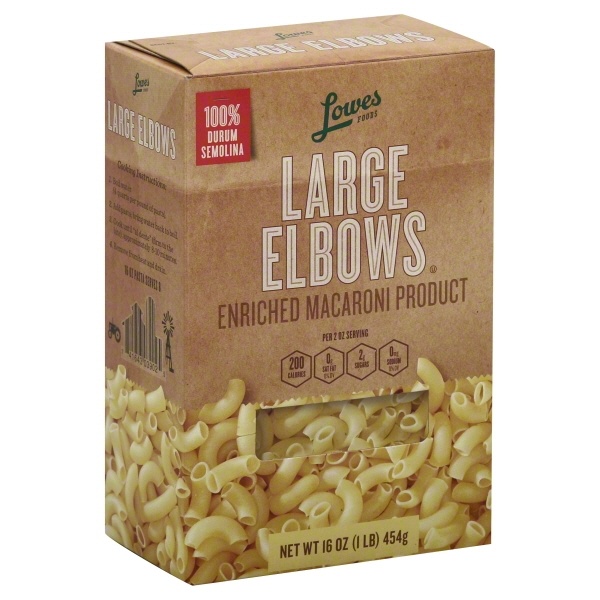 slide 1 of 1, Lowes Foods Elbow Macaroni Large, 16 oz