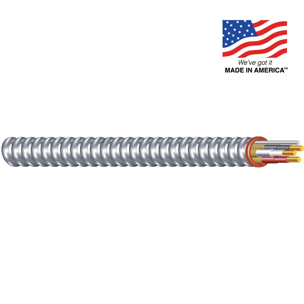 slide 2 of 2, Southwire Armorlite 100-ft 12 / 3 Solid Aluminum BX/AC Armored Cable, 1 ct