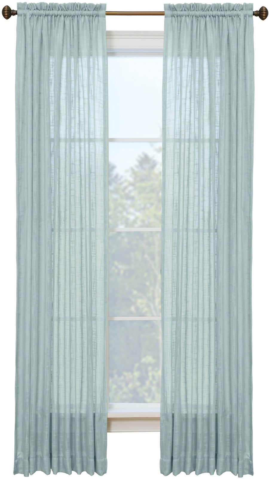 slide 1 of 4, Style Selections 84-in Mineral Semi-sheer Rod pocket Single curtain panel, 1 ct