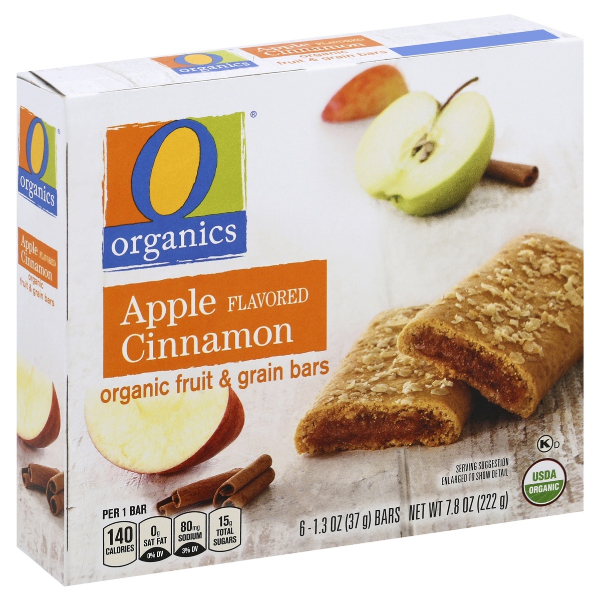 slide 1 of 4, O Orgnc Bar Fruit & Grain Apple Cinnamon, 