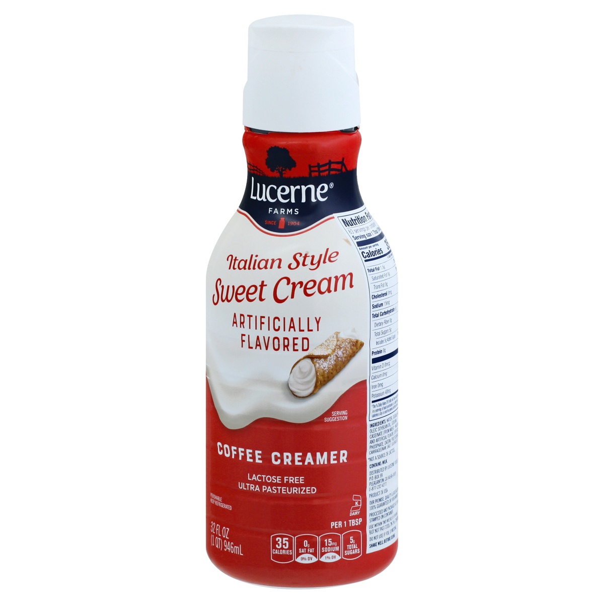 slide 3 of 9, Lucerne Dairy Farms Italian Sweet Cream 100% Lactose Free Coffee Creamer, 