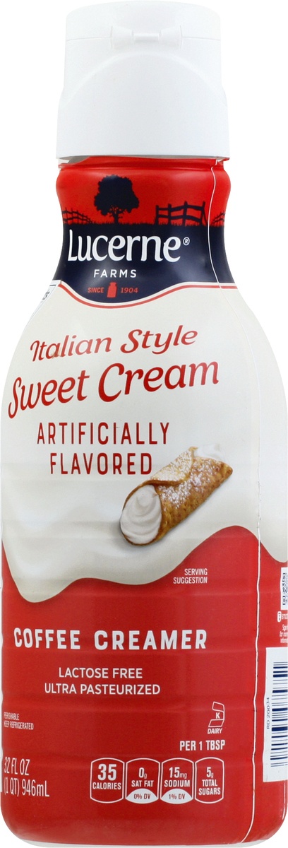 slide 4 of 9, Lucerne Dairy Farms Italian Sweet Cream 100% Lactose Free Coffee Creamer, 