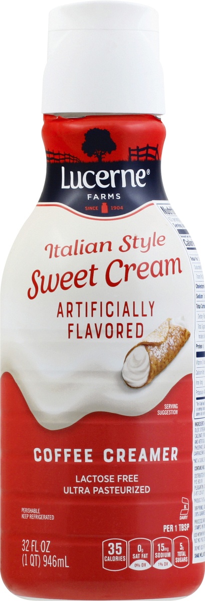 slide 6 of 9, Lucerne Dairy Farms Italian Sweet Cream 100% Lactose Free Coffee Creamer, 