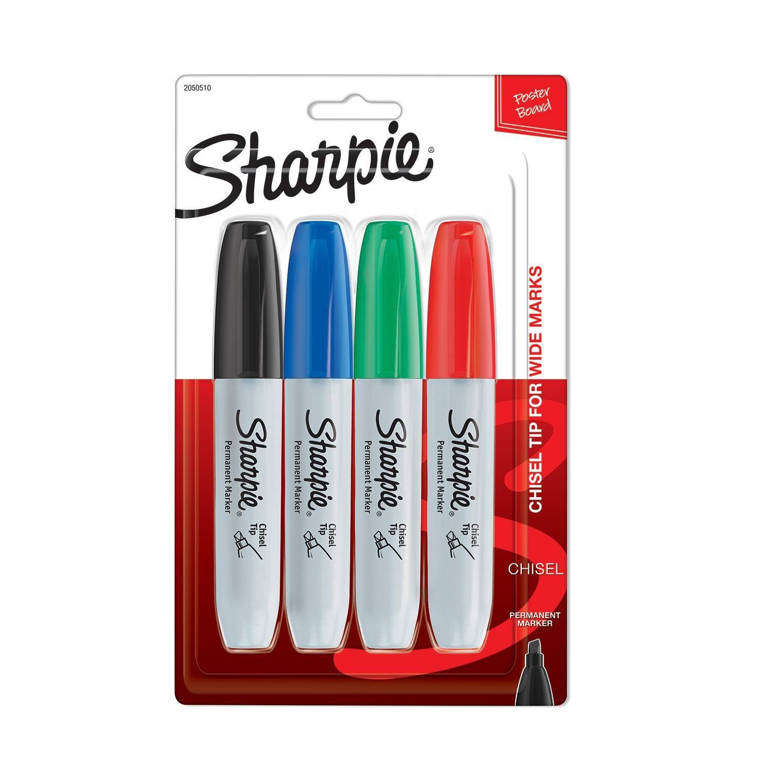 slide 1 of 4, Sharpie Broad Permanent Markers Multicolor, 4 ct