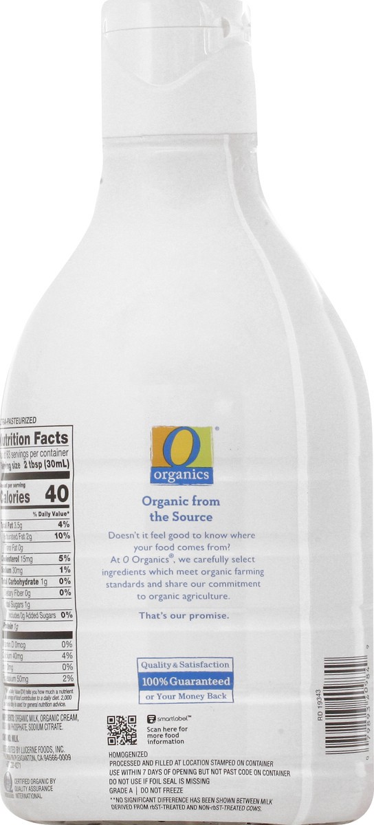 slide 4 of 9, O Organics Half & Half, 64 fl oz