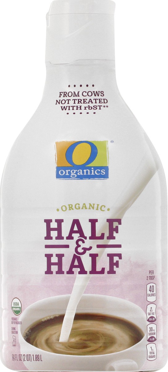 slide 6 of 9, O Organics Half & Half, 64 fl oz