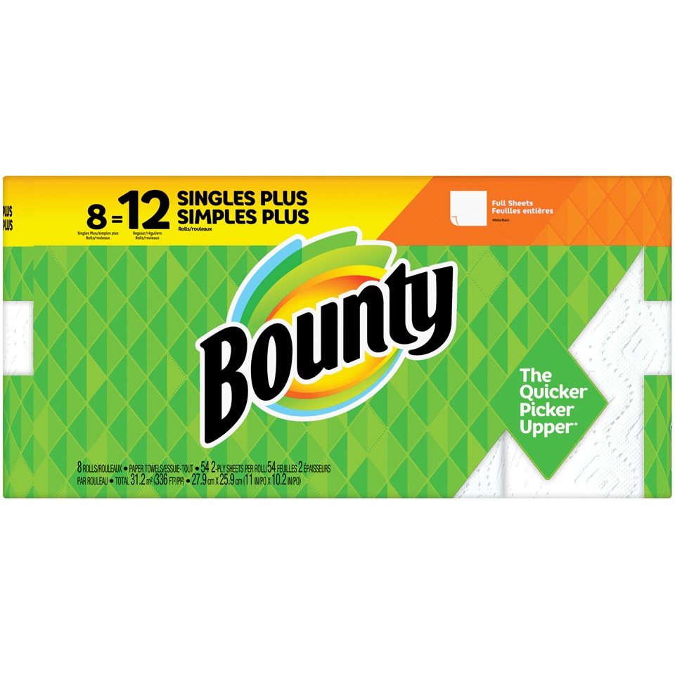 slide 2 of 4, Bounty Full Sheet Paper Towels, 8 ct