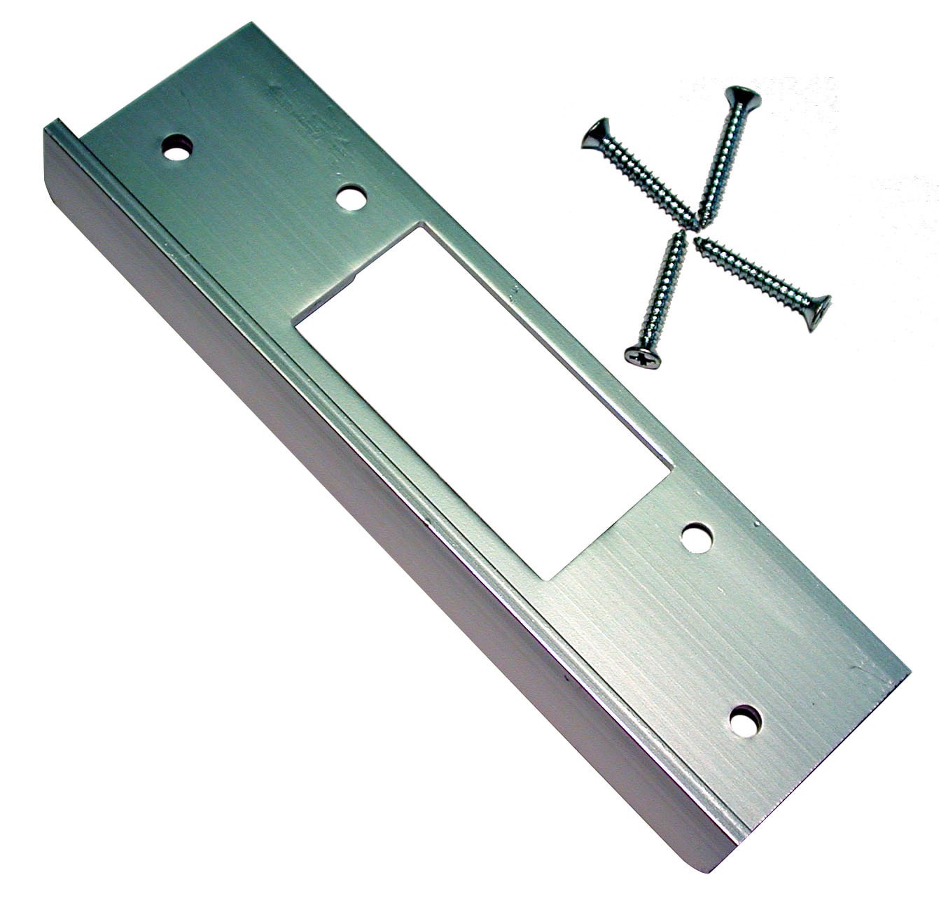 slide 1 of 1, Barton Kramer 1-3/4-in W x 5-7/10-in H Satin nickel Door Reinforcer, 1 ct