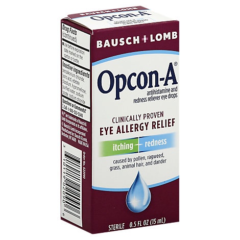 slide 1 of 1, Bausch + Lomb Bausch & Lomb Allergy Relief Opcon-A Eye, 0.5 fl oz