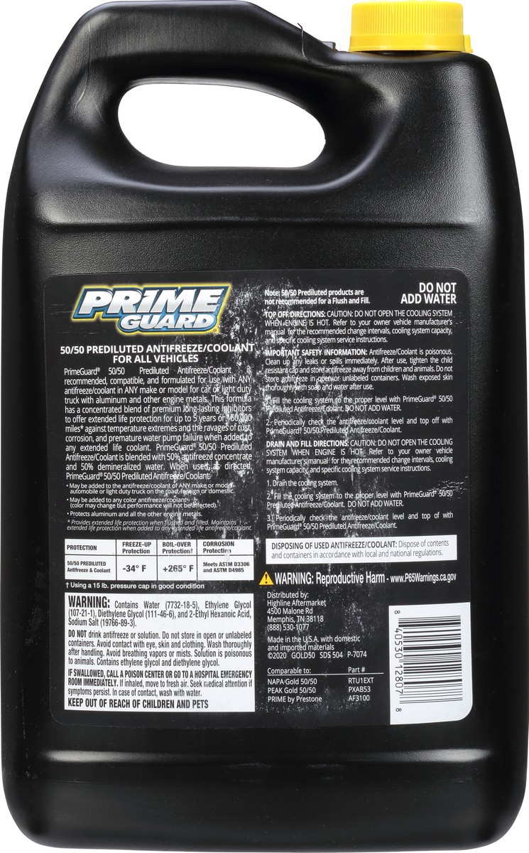 slide 11 of 11, Prime Guard 50/50 Prediluted Antifreeze/Coolant 1 gal, 1 gal